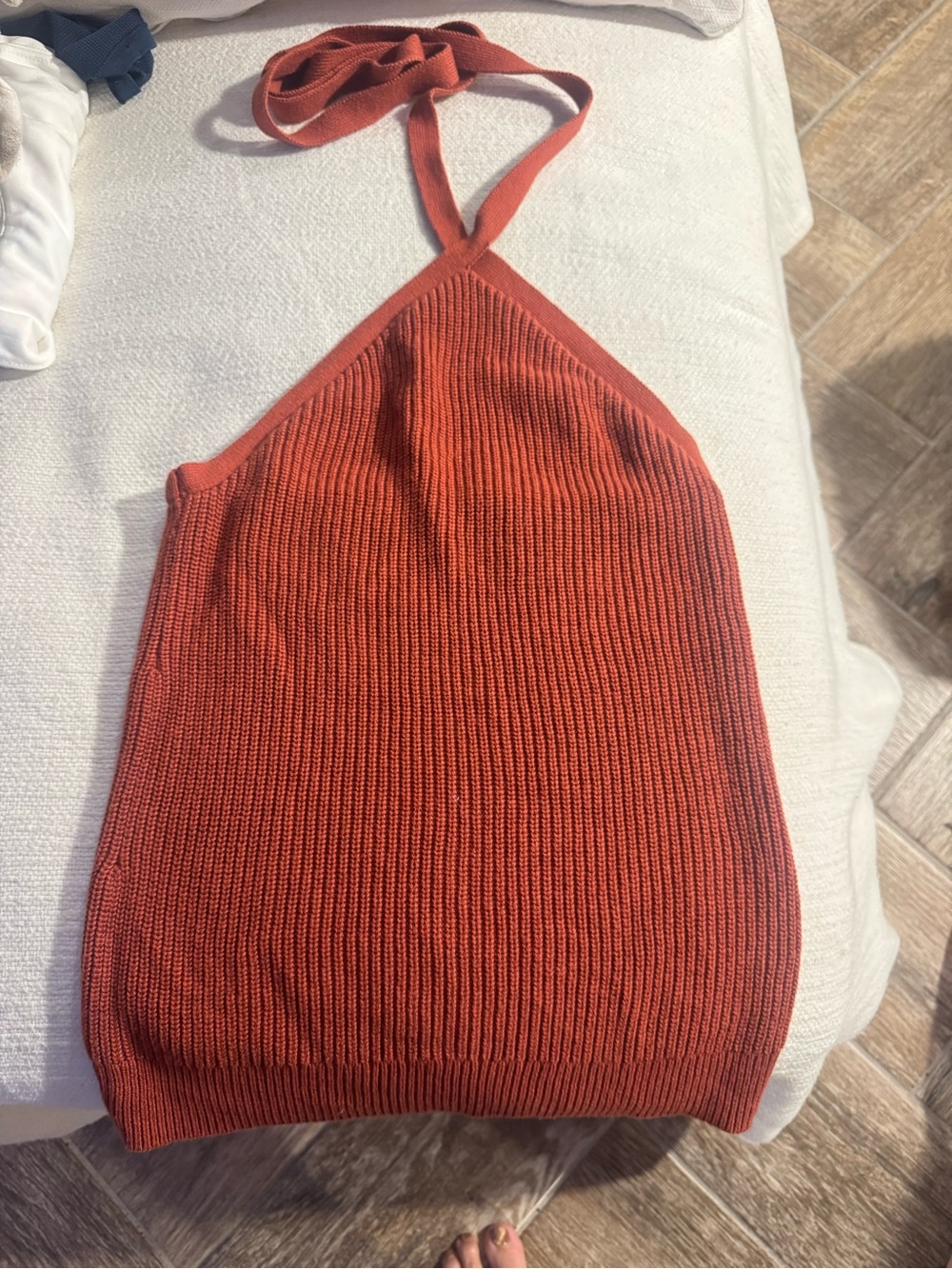 J.Crew Rust Ribbed Knit Halter Top Size S